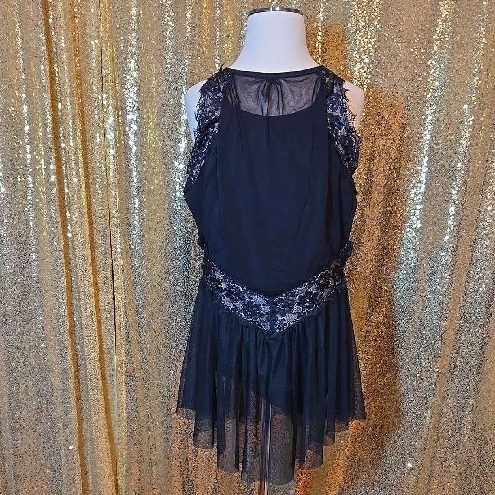 Elegant Black Lace Slip Dress Style Dance Costume Lyrical